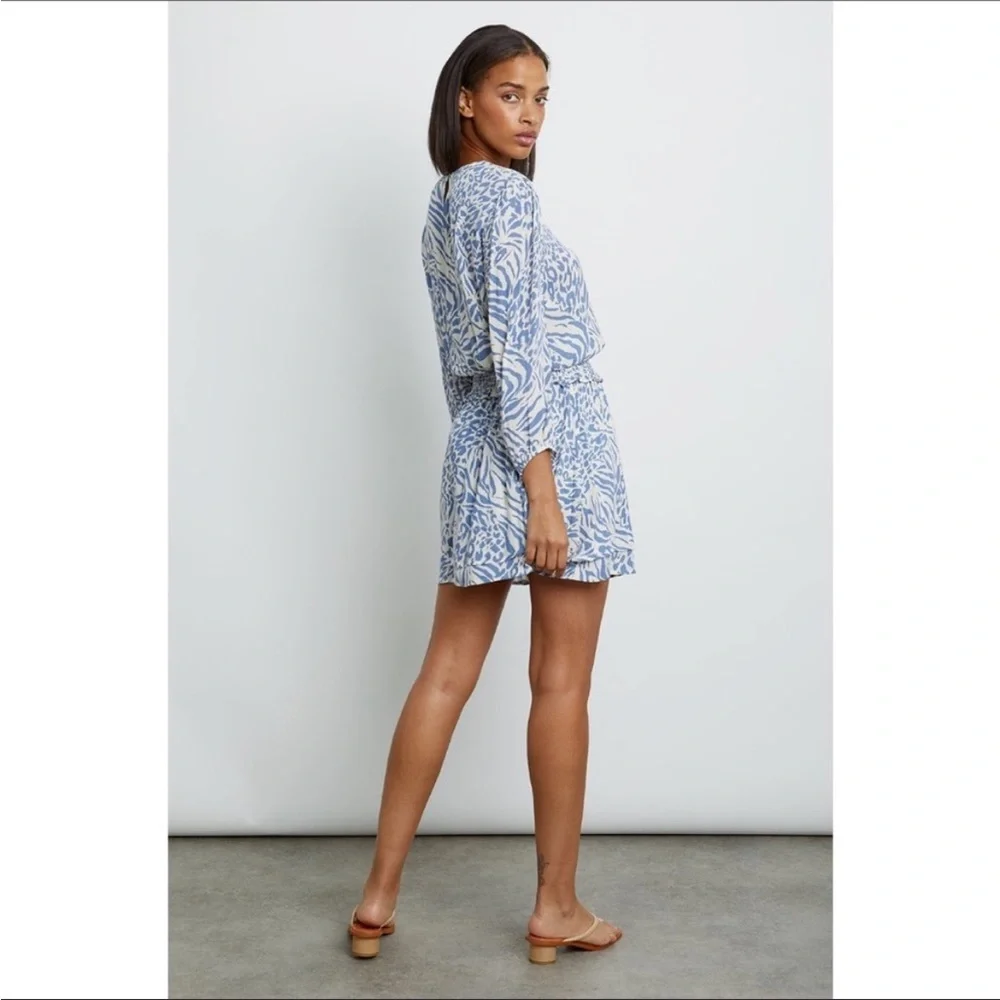 NEW Rails Inez Dress- in Blue Mixed Animal - Picture 3 of 10